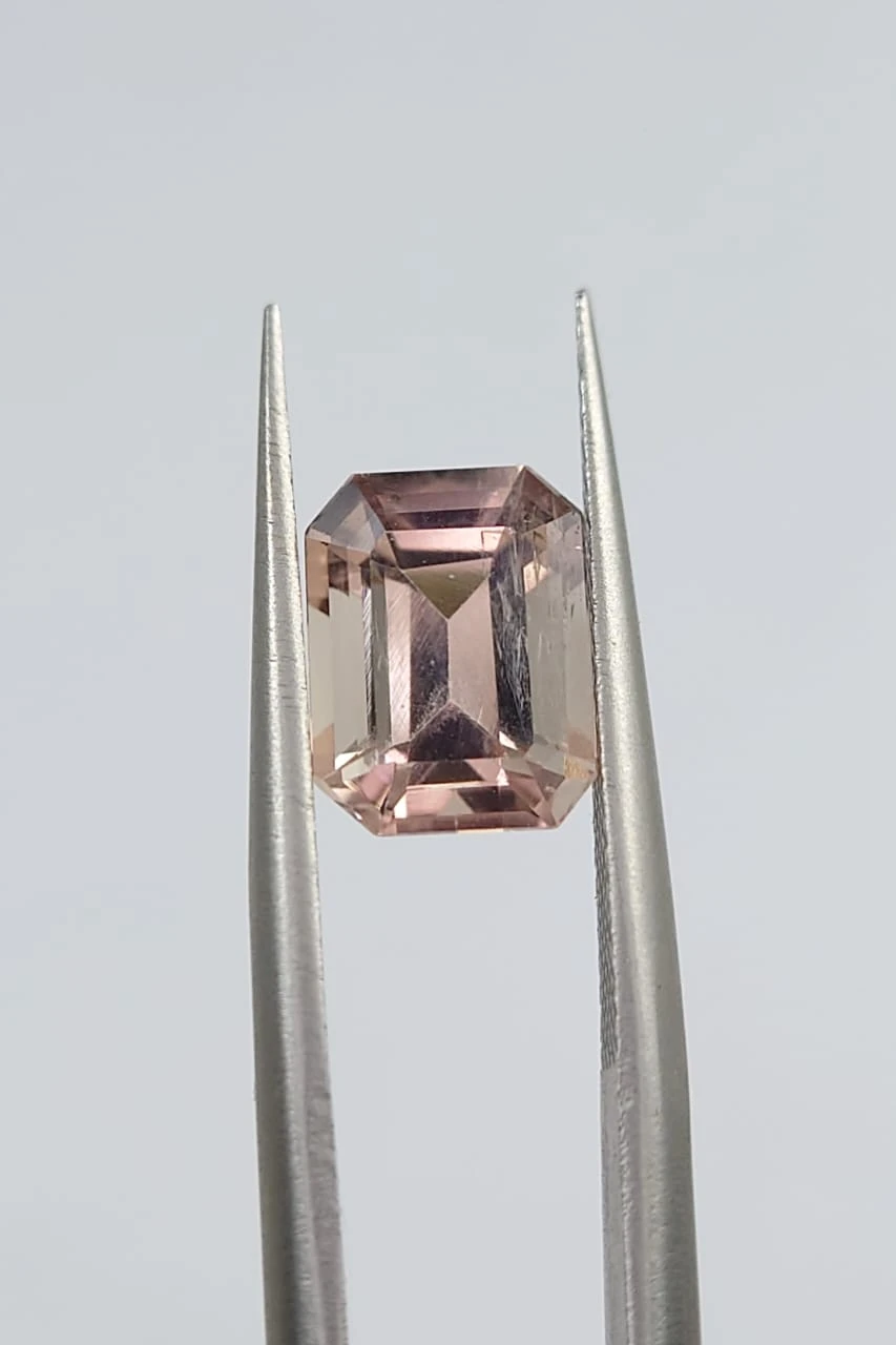 2ct Natural Peach Tourmaline Emerald Cut Loose Gemstone From Afghanistan — view 3